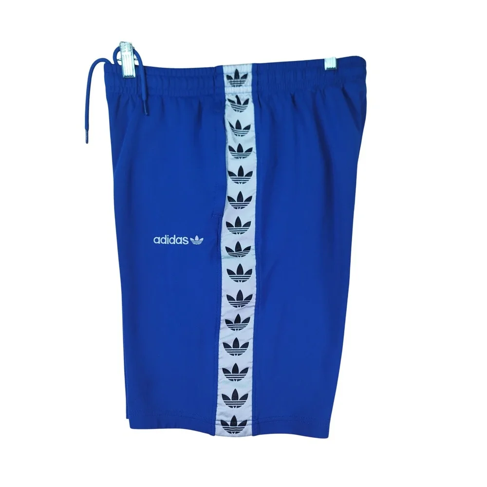 Adidas Originals Mens M (32-34) Blue Trefoil TNT Tape Poly Shorts Bold CE4818